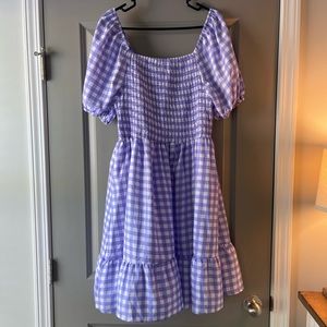Periwinkle buffalo checkered dress